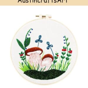 Mushroom Plant Insect Embroidery Kit